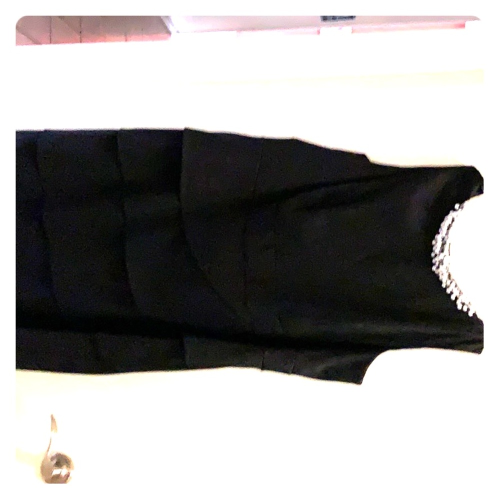 Black Cocktail Dress Pearl Details